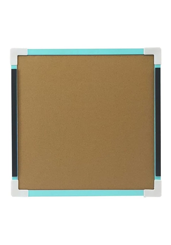 Daiso لوحة بيضاء مربعة من دايسو مع مغناطيس - 25x25 سم (9.8x9.8 بوصة) - إطار أخضر - Image 2